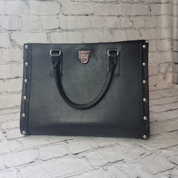 Rebecca Minkoff- Madison Satchel- Black with Studded sides-Black strap - Picture 1 of 13